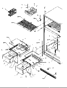 Cabinet Shelving Diagram and Parts List for TP21A3L-P1181503WL  Amana Refrigerator