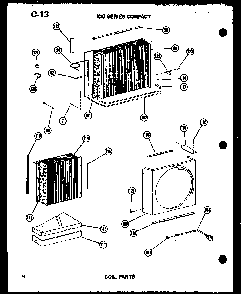 Coil Parts Diagram and Parts List for 11-5J P54336-67R Amana Air Conditioner