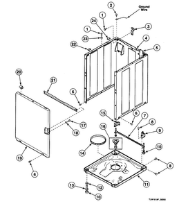 Cabinet Diagram and Parts List for SWT520WA  Speed Queen Washer
