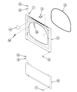 Front Panel Diagram and Parts List for SDET07WF  Speed Queen Dryer