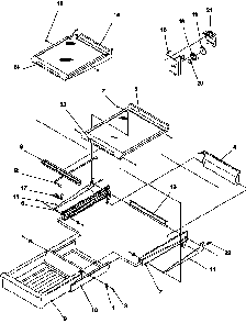 Cabinet Shelving Diagram and Parts List for TR25S5-P1196402WW  Amana Refrigerator
