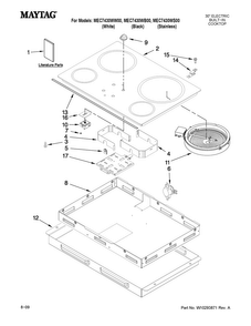 Cooktop Parts Diagram and Parts List for MEC7430WB00  Maytag Cooktop