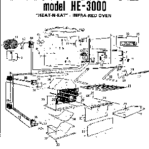 Section 27 Diagram and Parts List for 70 0502 Amana Microwave