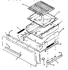 Broiler Components Diagram and Parts List for RBK22AA093M-P1142910NW  Caloric Range