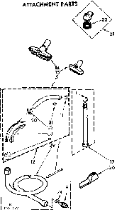 Attachment Parts Diagram and Parts List for 11628872  Kenmore Canister Vacuum