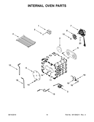 Internal Oven Parts Diagram and Parts List for JGRP436HM00  Maytag Range