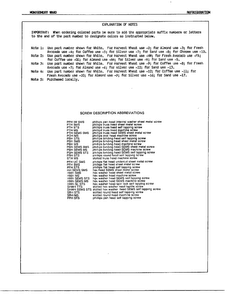 Explanation Of Notes Diagram and Parts List for 19584A  Admiral Refrigerator