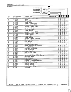 Base And Drive Page 2 Diagram and Parts List for 6443A  Norge Washer