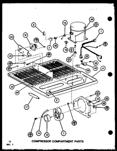 Compressor Compartment Parts Diagram and Parts List for IC3H-P7621305W-BM  Amana Refrigerator