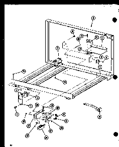Latches/hardware Diagram and Parts List for R0-24-8 P73917-1M Amana Microwave