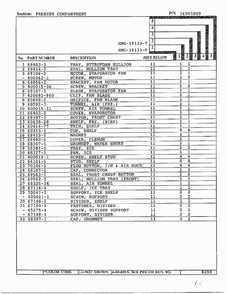 Freezer Compartment Page 2 Diagram and Parts List for 19133-0A  Admiral Refrigerator