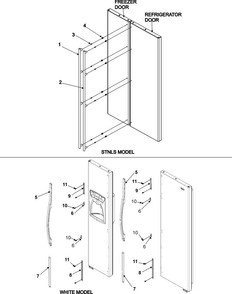 Handles Diagram and Parts List for AC2225GEKB0  Amana Refrigerator