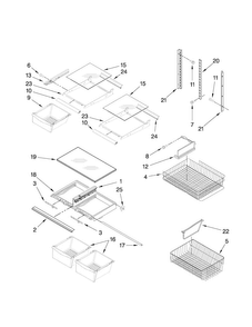 Shelf Parts Diagram and Parts List for ABB2522FEB2  Amana Refrigerator
