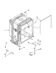 Tub And Frame Parts Diagram and Parts List for ADB1400AWB2  Amana Dishwasher