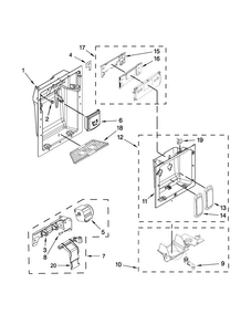 Dispenser Parts Diagram and Parts List for JS48PPDUDE00  Jenn-Air Refrigerator