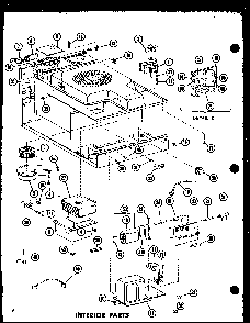 Interior Parts Diagram and Parts List for ML-3 P73720-2M Amana Microwave