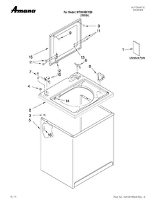 Top And Cabinet Parts Diagram and Parts List for NTW4880YQ0  Amana Washer