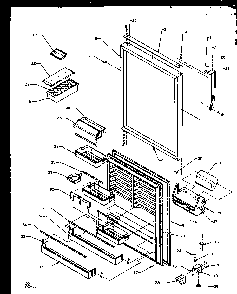 Fresh Food Door Diagram and Parts List for TS18RBW-P1158407WW  Amana Refrigerator