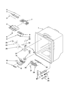 Refrigerator Liner Parts Diagram and Parts List for MFD2562VEA2  Maytag Refrigerator
