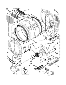 Bulkhead Parts Diagram and Parts List for MDE25PRAZW1  Maytag Dryer