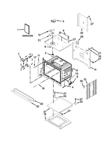 Lower Oven Parts Diagram and Parts List for MEW7630DE00  Maytag Wall Oven