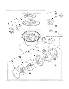 Pump And Motor Parts Diagram and Parts List for MDC4809AWB2  Maytag Dishwasher