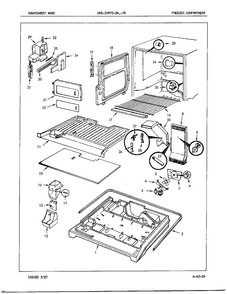 Freezer Compartment Diagram and Parts List for 23972A  Admiral Refrigerator
