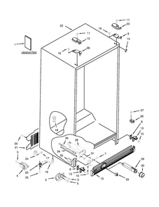 Cabinet Parts Diagram and Parts List for ASD2526VES00  Amana Refrigerator