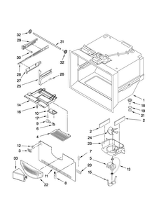Freezer Liner Parts Diagram and Parts List for JFC2089HEP4  Jenn-Air Refrigerator