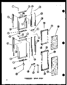 Freezer Door Assy Diagram and Parts List for SRI19W-AG-P60340-24WG  Amana Refrigerator