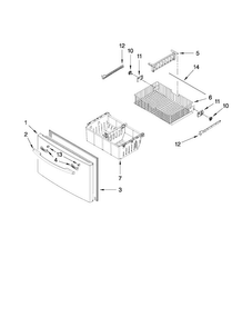 Freezer Door Parts Diagram and Parts List for MFI2665XEW1  Maytag Refrigerator