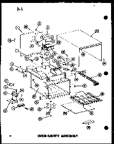 Oven Cavity Assembly Diagram and Parts List for RC-14 P72100-9M Amana Microwave