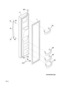 Freezer Door Diagram and Parts List for CRSH268MW7  Crosley Refrigerator