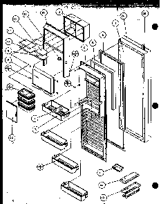 Refrigerator Door Diagram and Parts List for SZD27MPL-P1124303WL  Amana Refrigerator