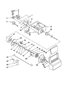 Motor And Ice Container Parts Diagram and Parts List for MSD2574VEW10  Maytag Refrigerator