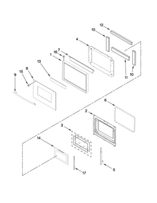 Oven Door Parts Diagram and Parts List for JJW8330DDS13  Jenn-Air Wall Oven