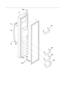 Freezer Door Diagram and Parts List for CRSH237LS4  Crosley Refrigerator