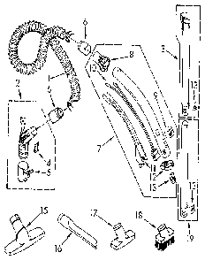 Hose And Attachment Diagram and Parts List for 1162214390  Kenmore Filters & Accessories