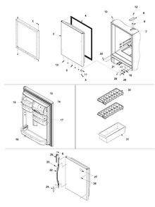 Refrigerator Door Diagram and Parts List for ARB190ZCB0  Amana Refrigerator