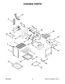Chassis Parts Diagram and Parts List for MER8800FZ3  Maytag Range