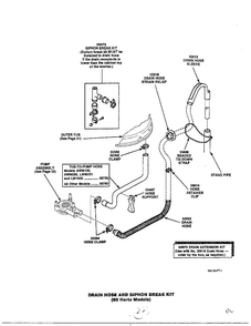 Drain Hose And Siphon Break Kit Diagram and Parts List for 6497-LW-9203  Amana Washer