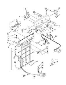 Controls And Rear Panel Parts Diagram and Parts List for MVWC450WW0  Maytag Washer