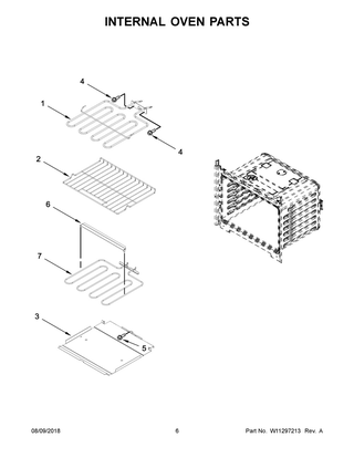 Internal Oven Parts Diagram and Parts List for AWO6317SFB02  Maytag Wall Oven