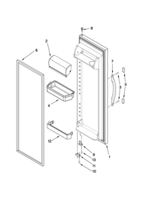 Refrigerator Door Parts Diagram and Parts List for CS25CFXTQ02  Crosley Refrigerator