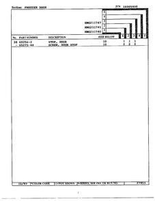 Freezer Door Page 3 Diagram and Parts List for 211740  Admiral Refrigerator