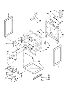 Chassis Parts Diagram and Parts List for AER5822VCS0  Amana Range
