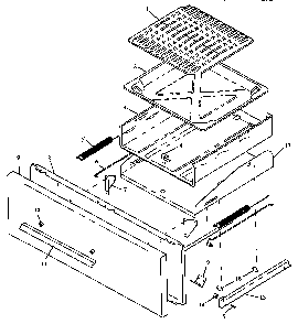 Broiler Drawer Assembly Diagram and Parts List for RLN345UW P1142389NW Caloric Range