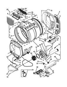 Upper And Lower Bulkhead Parts Diagram and Parts List for MLE27PDBGW0  Maytag Dryer