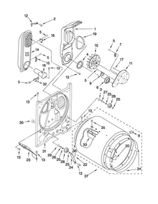 Bulkhead Parts Diagram and Parts List for MGDC200XW0  Maytag Dryer