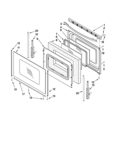 Door Parts Diagram and Parts List for MGR7661WB2  Maytag Range